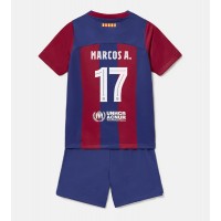 Barcelona Marcos Alonso #17 Hemmaställ Barn 2023-24 Korta ärmar (+ Korta byxor)